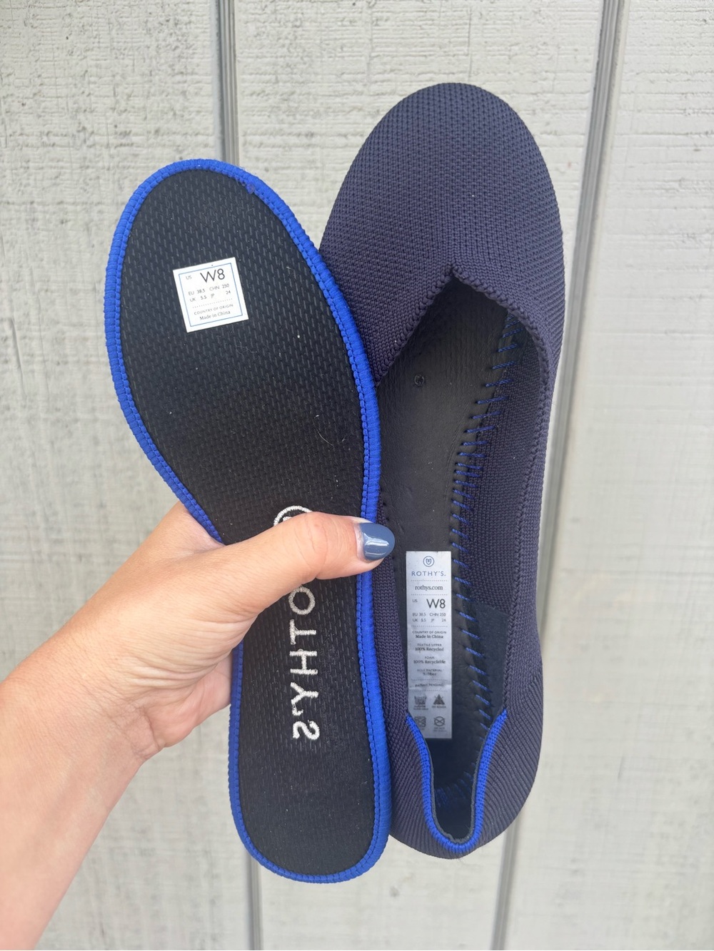 Rothy’s Round Toe Daily Flat Size 8 Navy - Picture 3 of 4
